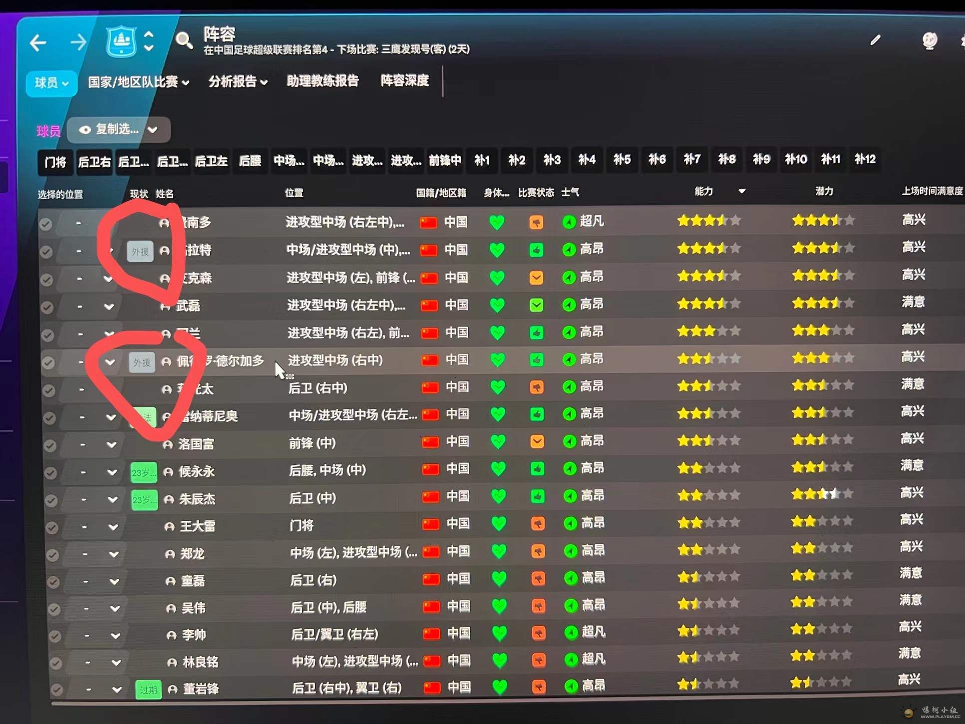 除了他俩，其他都不占用外援名额
