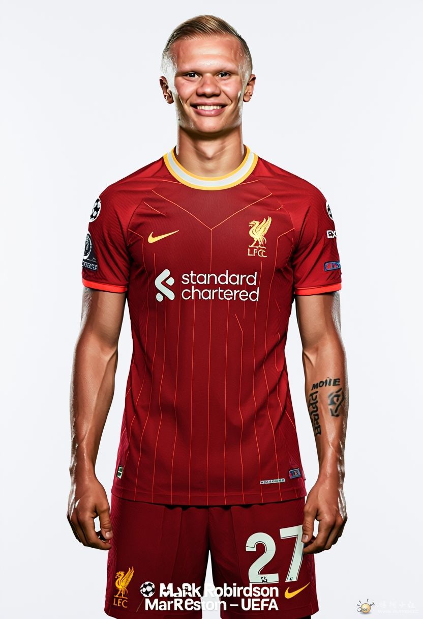 Erling Haaland Portrait in Liverpool FC Home Jersey.png
